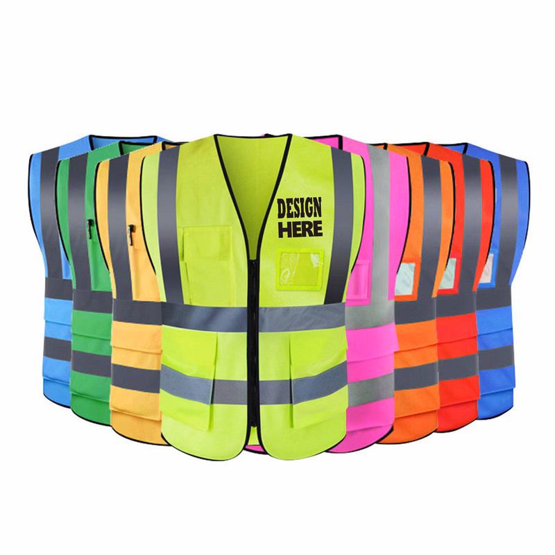 Fluorescent reflective vest for adults