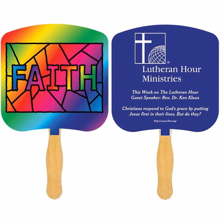 Religious Hand Fan/ Faith Stained Glass