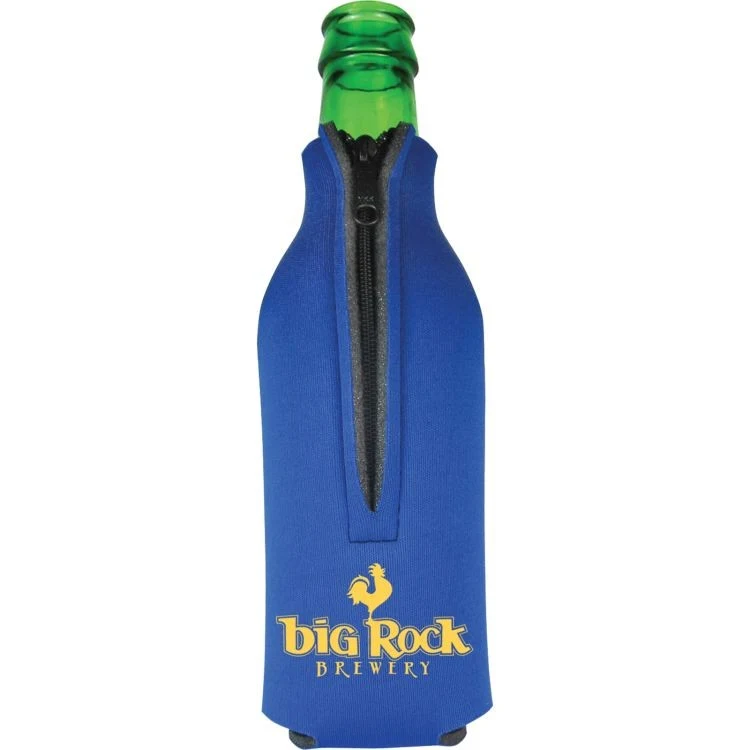 Bottle Zipper Scuba can cooler, custom koozie with logo imprint 1