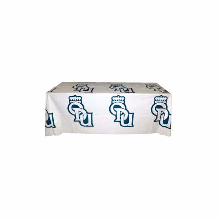 6' Flat,Recyclable White Plastic 1 Color Step and Repeat Table Cover