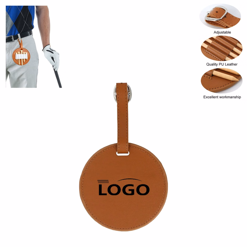 MOQ 100pcs Golf Leather Bag Tag With 5 Ball Nail Set