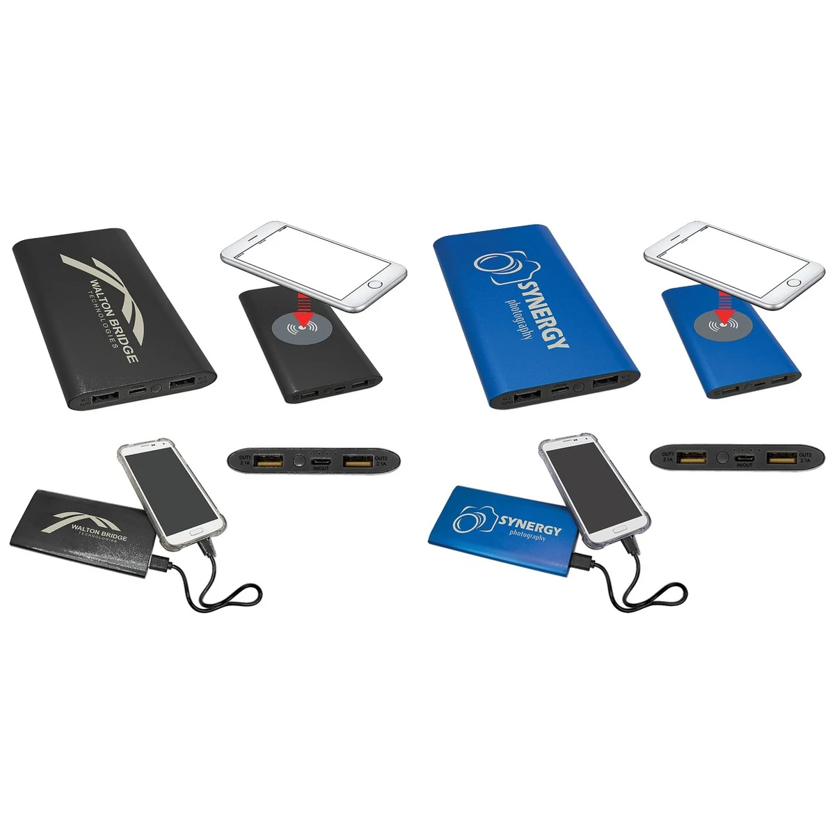 8000mAh Power Bank & Wireless Anodized Aluminum Charger with Usb-C Cord 1