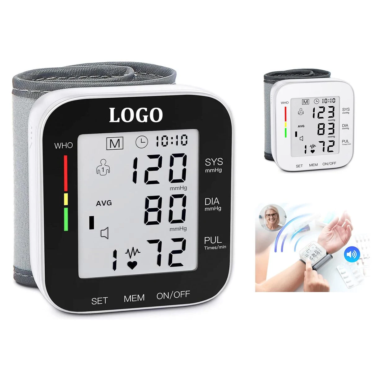 Wrist Blood Pressure Monitor Bp Monitor Large LCD 1