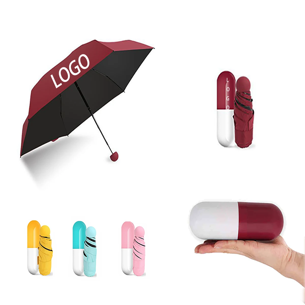 Portable Capsule Travel Umbrella MOQ 1pcs 1