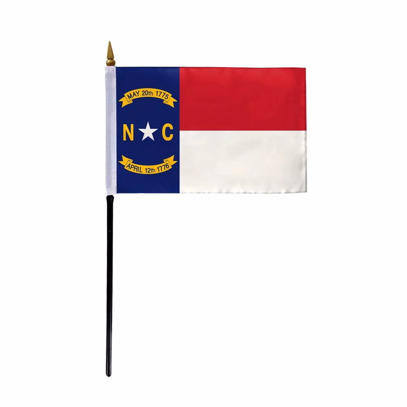 4"x6" & 12"x18'' North Carolina ePoly Printed Stick Flags