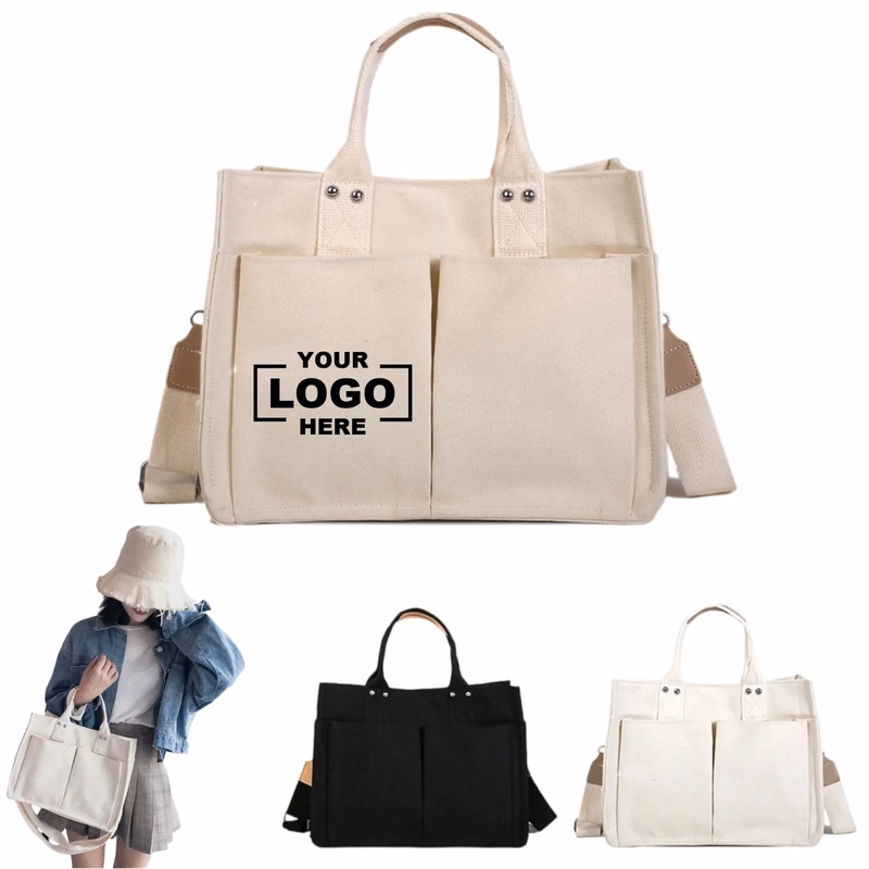 Large Capacity Multi Pocket Canvas Shoulder Bag