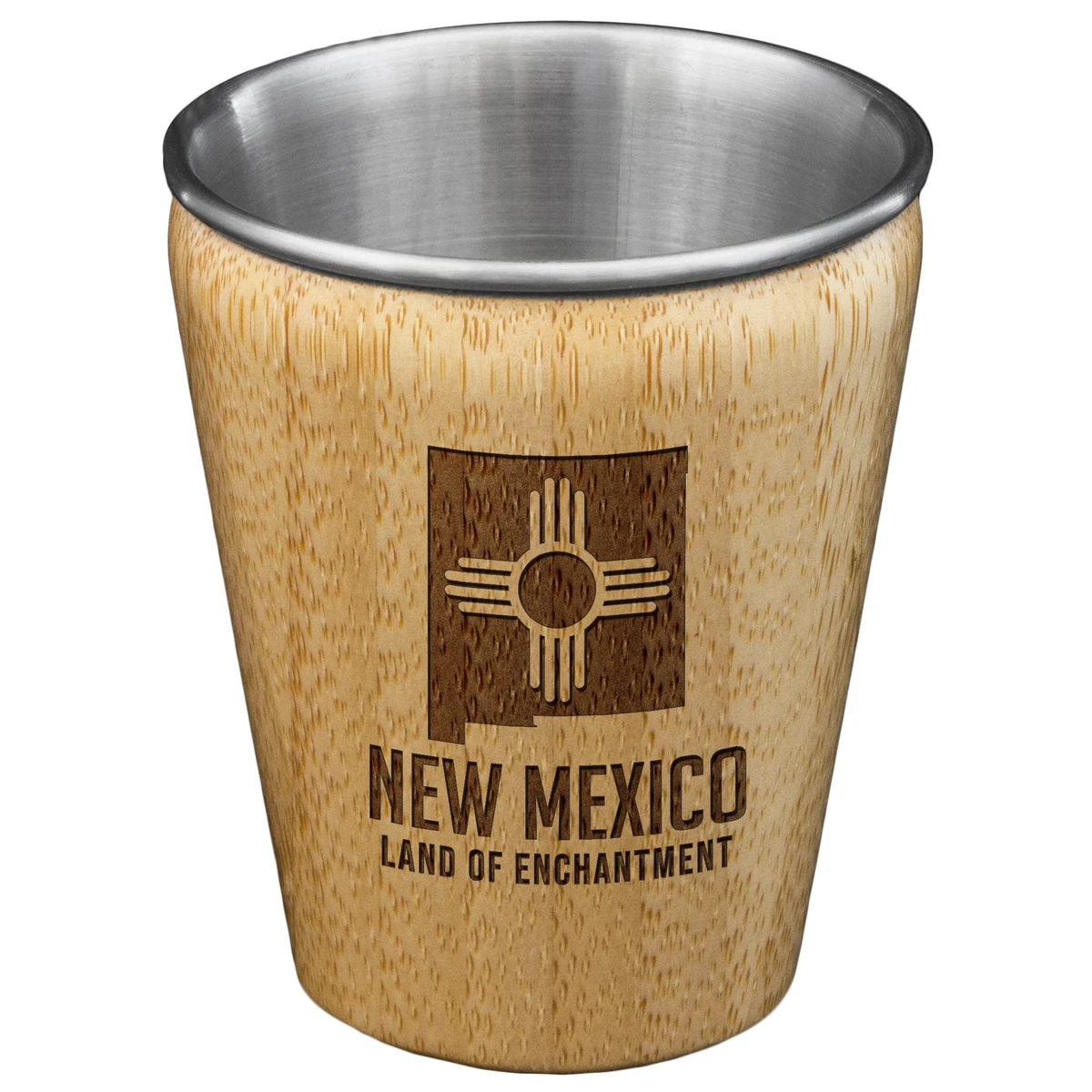 New Mexico State Bamboo and Stainless Steel Shot Glass 1