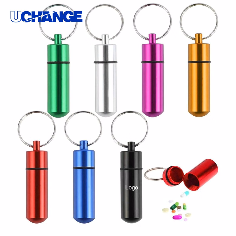 Waterproof Metal Pill Box Keychain
