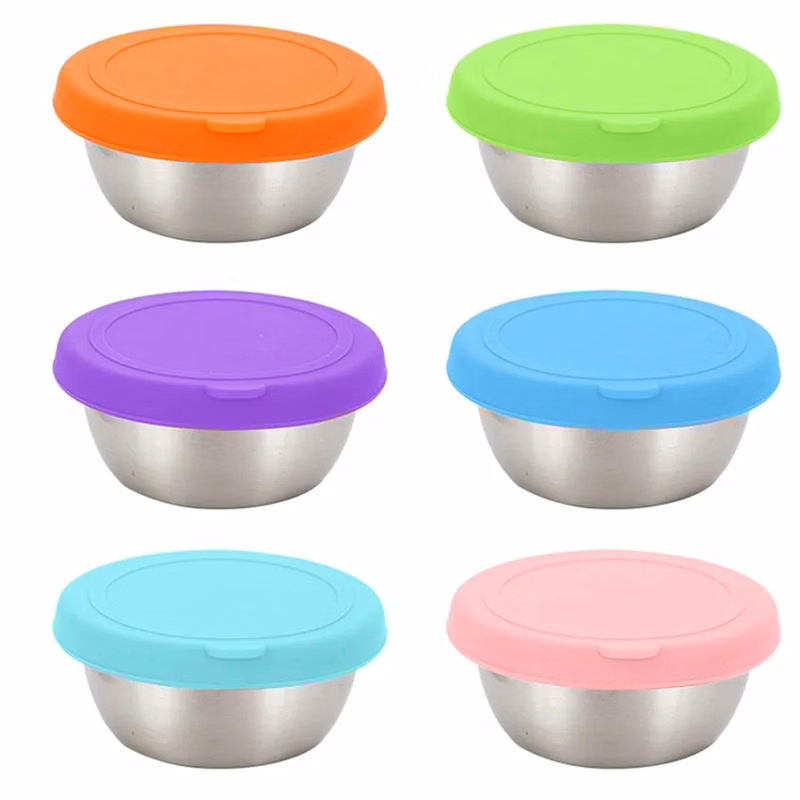 1.7 Oz Stainless Steel Sauce Cups With Silicone Cover