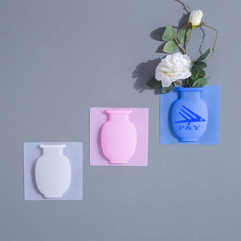 Reusable Wall-Mounted Silicone Flower Vase for Home Decor