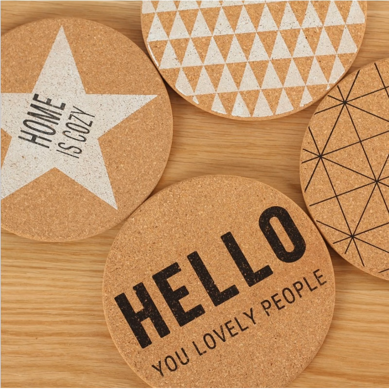 Round customizable cork coaster