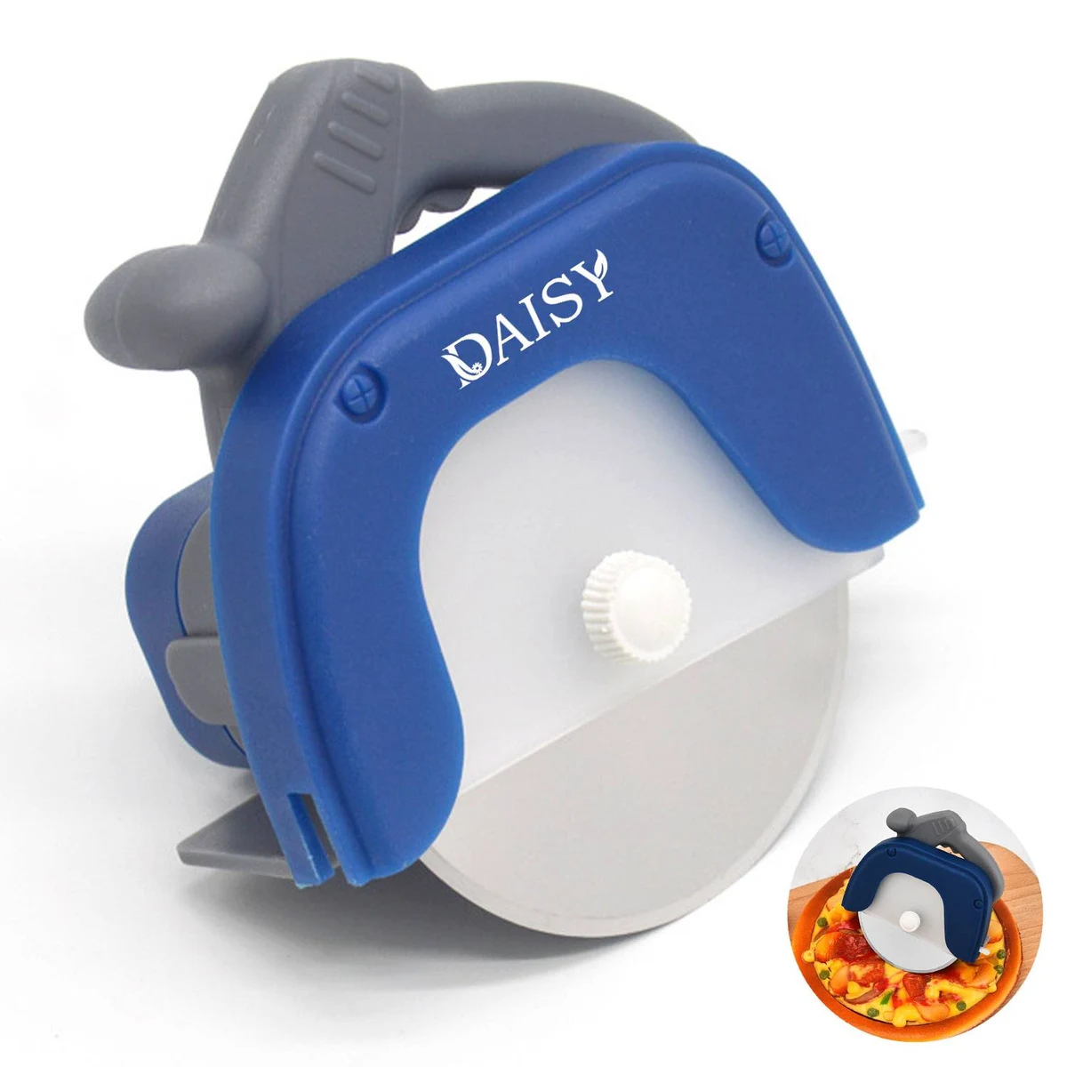 Stainless Steel Pizza Cutter w/ Removable Shield 1