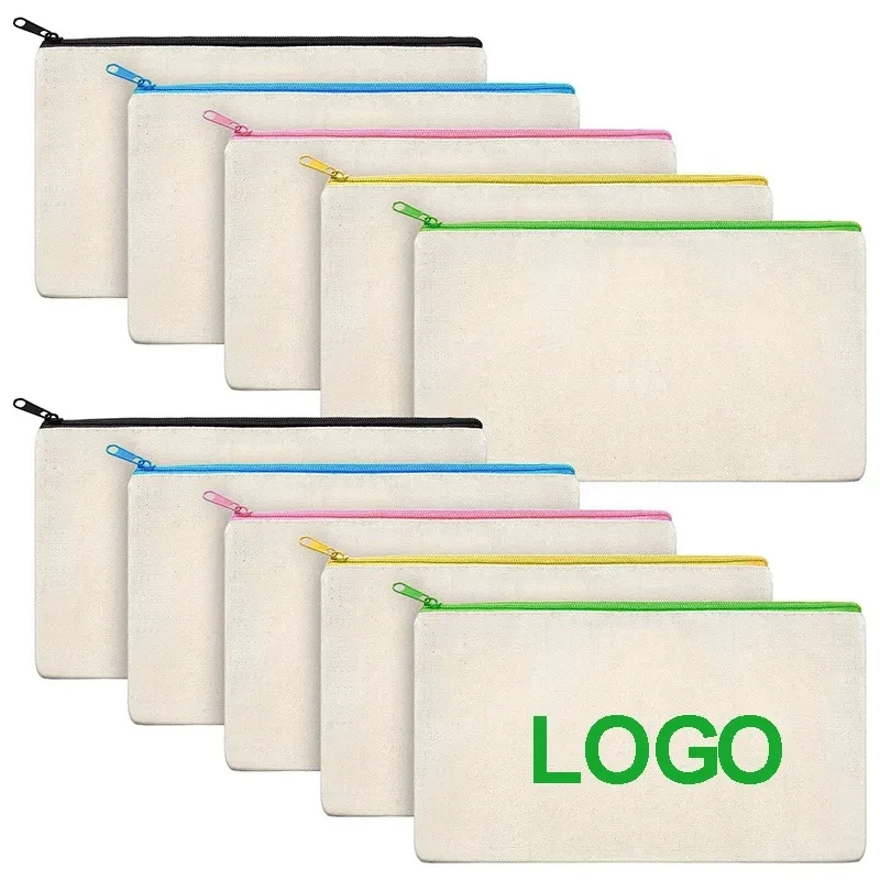 Cotton Canvas Zipper Bags, custom tote bag with logo imprint 1