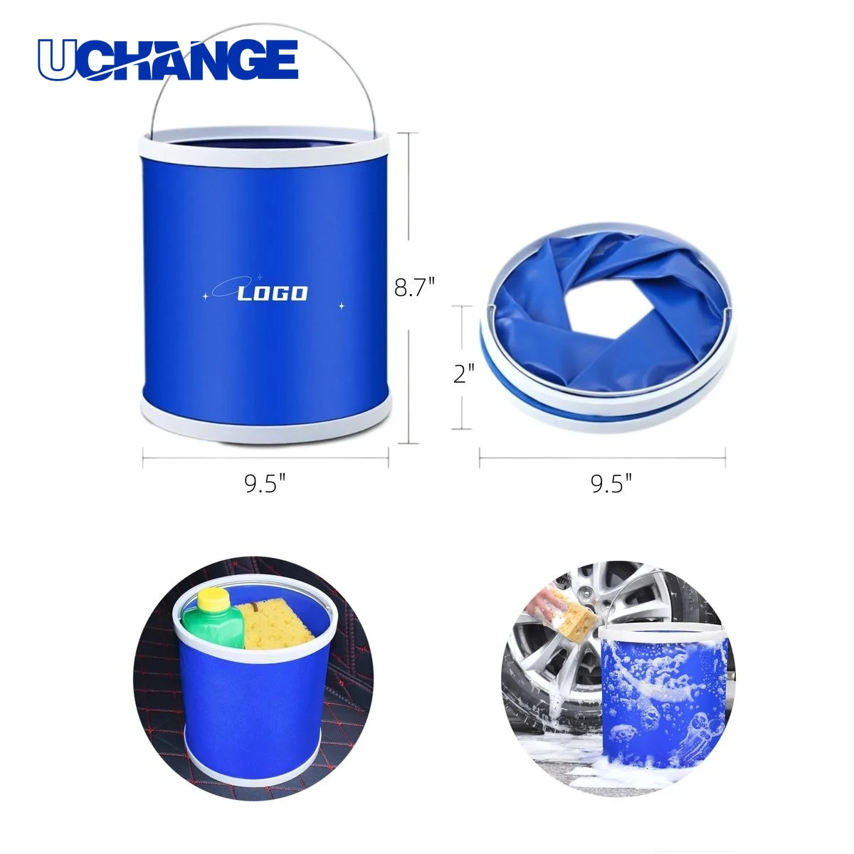 9L Portable Folding Bucket Container for Water 1