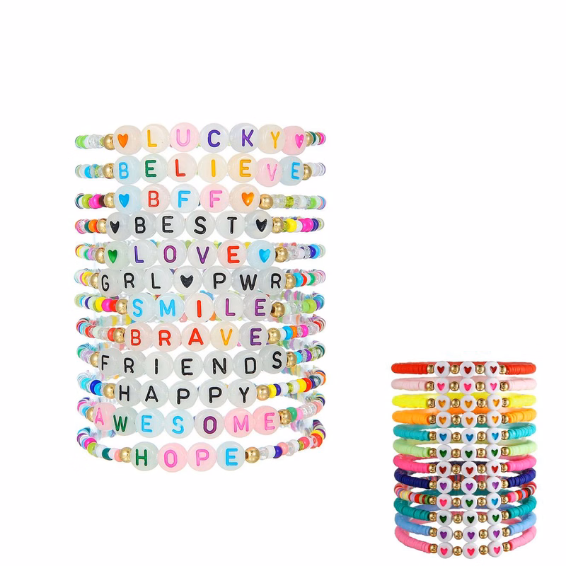 Plastic Beaded Friendship Bracelets for Gifting