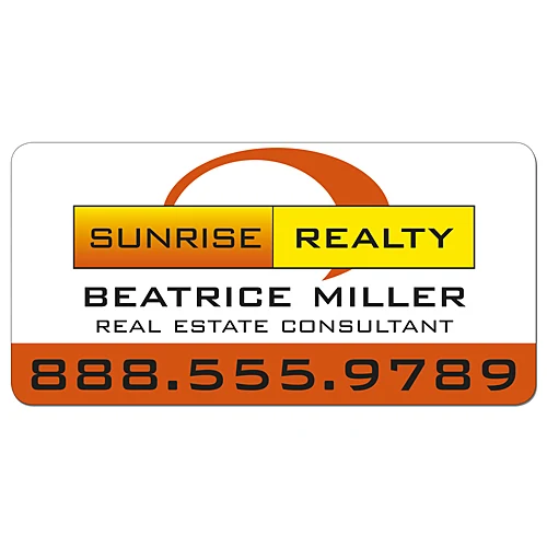 Real Estate Magnetic Car Signs - 24x12 Round Corners 1