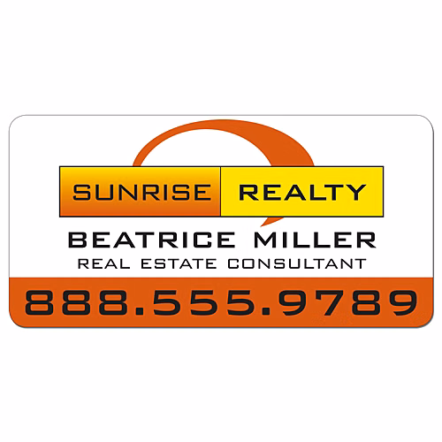 Real Estate Magnetic Car Signs - 24x12 Round Corners