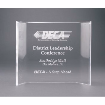 7" x 10" Clear Acrylic Crescent Award