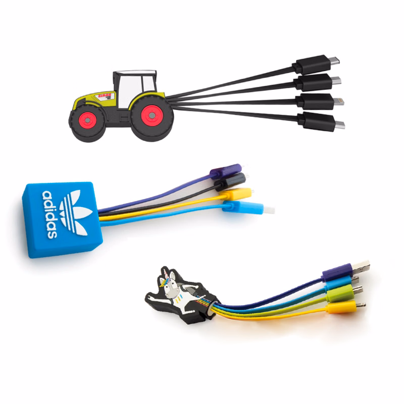 Custom PVC 4" 1 Charging Cable Any Shape and Color
