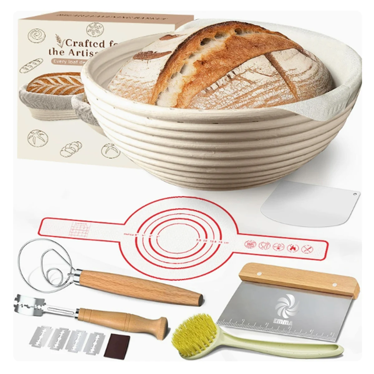 Rattan Sourdough Starter Kit with Basket 1