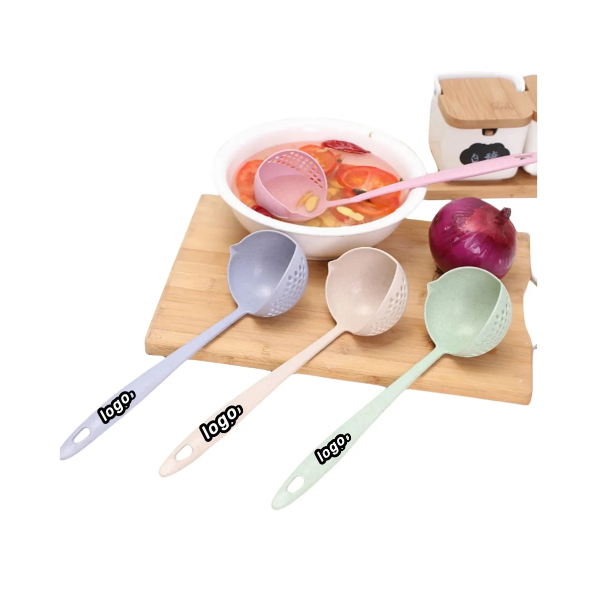 2 in 1 Household Kitchen Spoon Wheat Straw 1