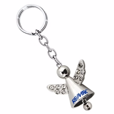 ANGEL KEYCHAIN WITH CRYSTALS AND JINGLING BELL