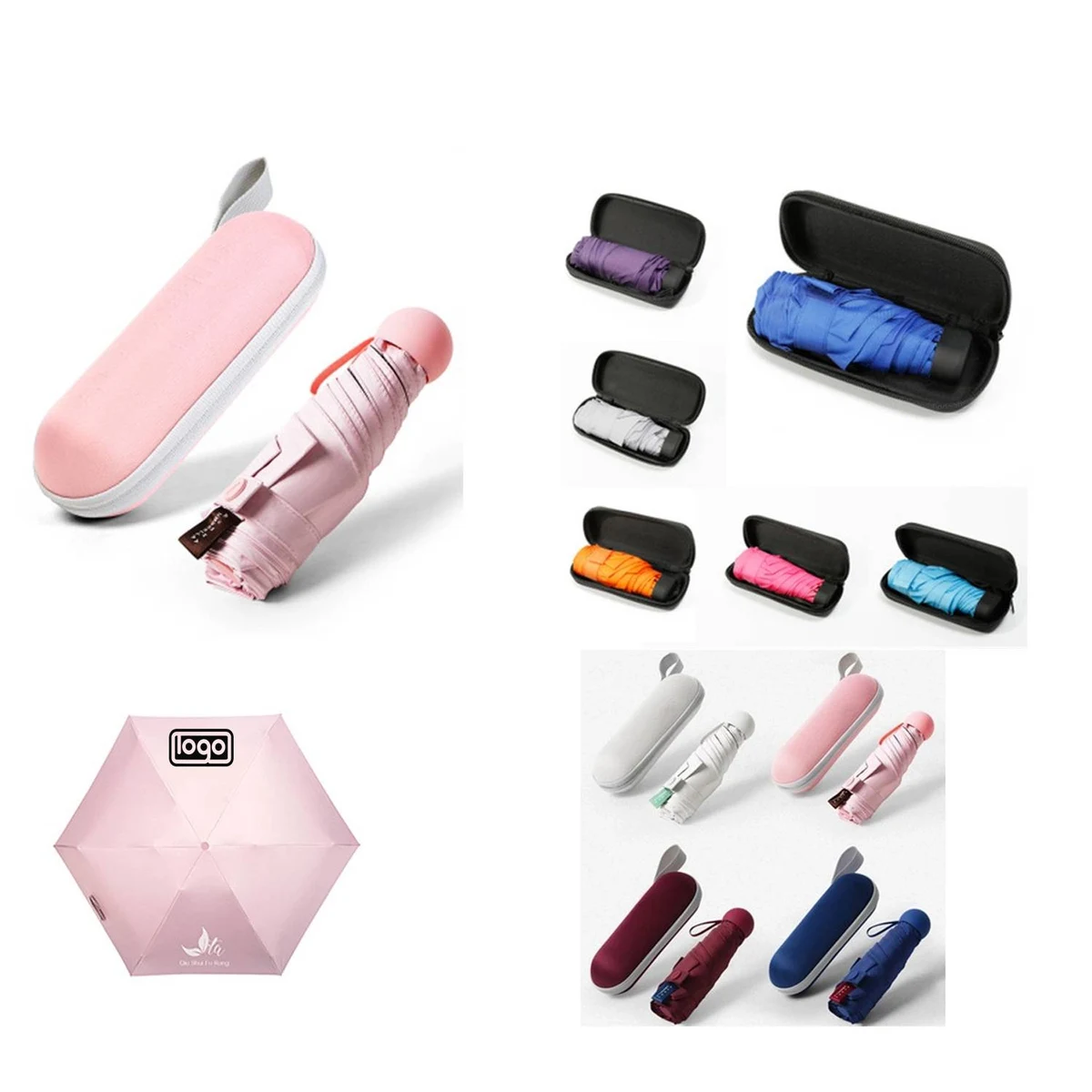 Compact Mini Folding Travel Umbrella with Capsule Case 1