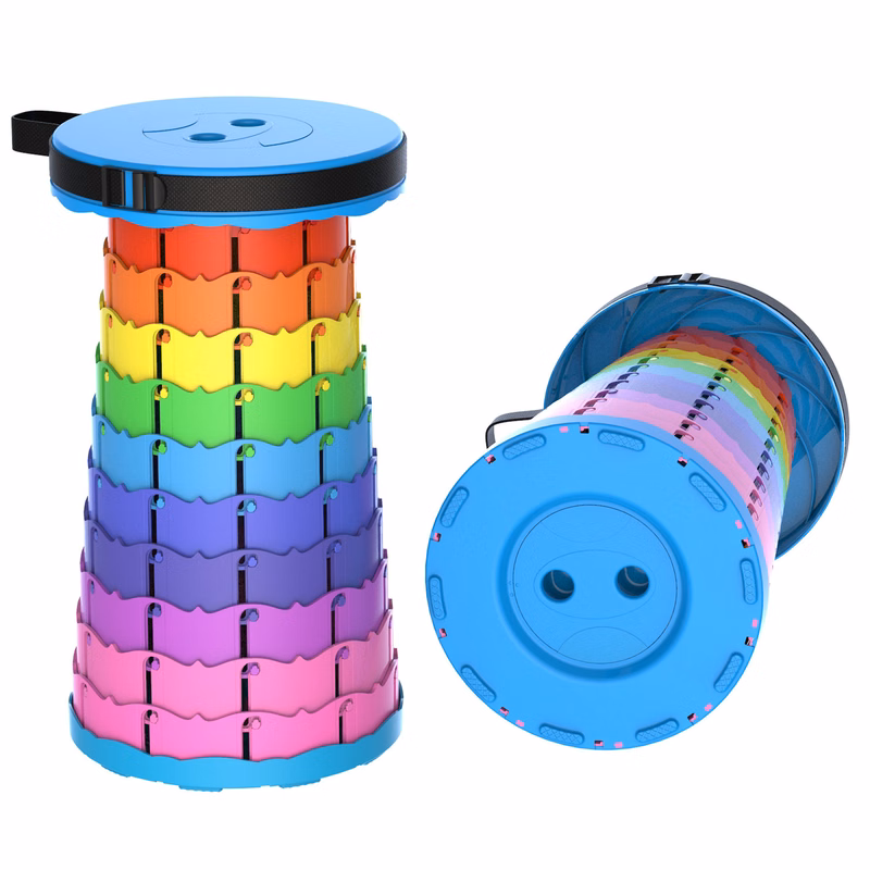 Rainbow Color Portable Retractable Folding Stool