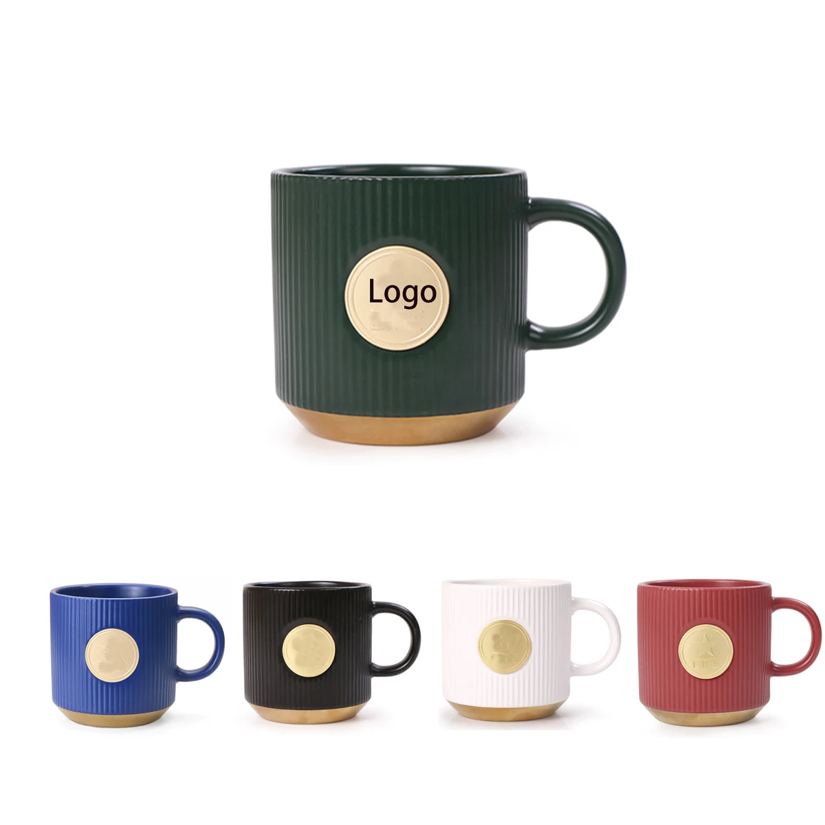 Ceramic Coffee Mug With Metal Label 1