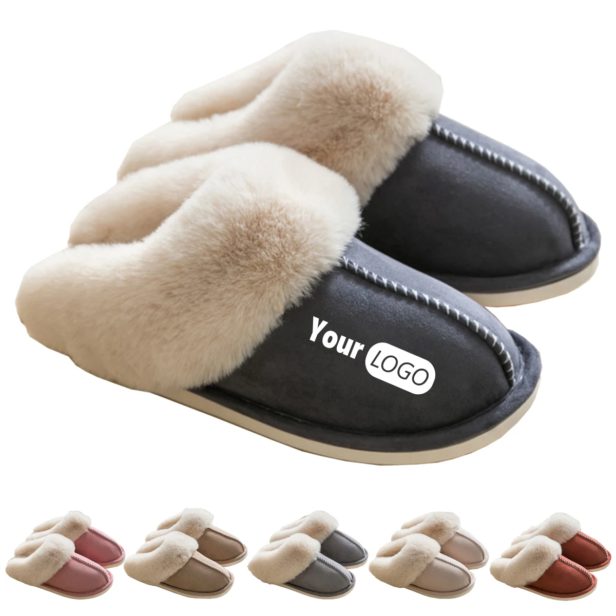 Suede Indoor And Outdoor Warm Slippers 1