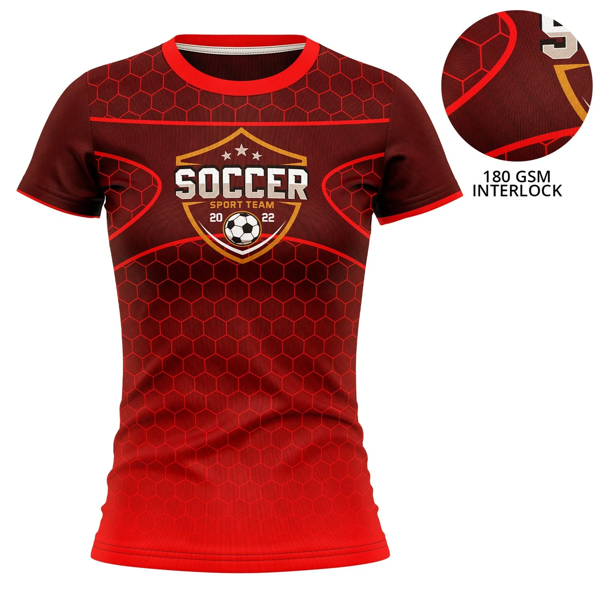 Women's 180 GSM Poly Interlock Sublimation Short Sleeve T-Shirt 1