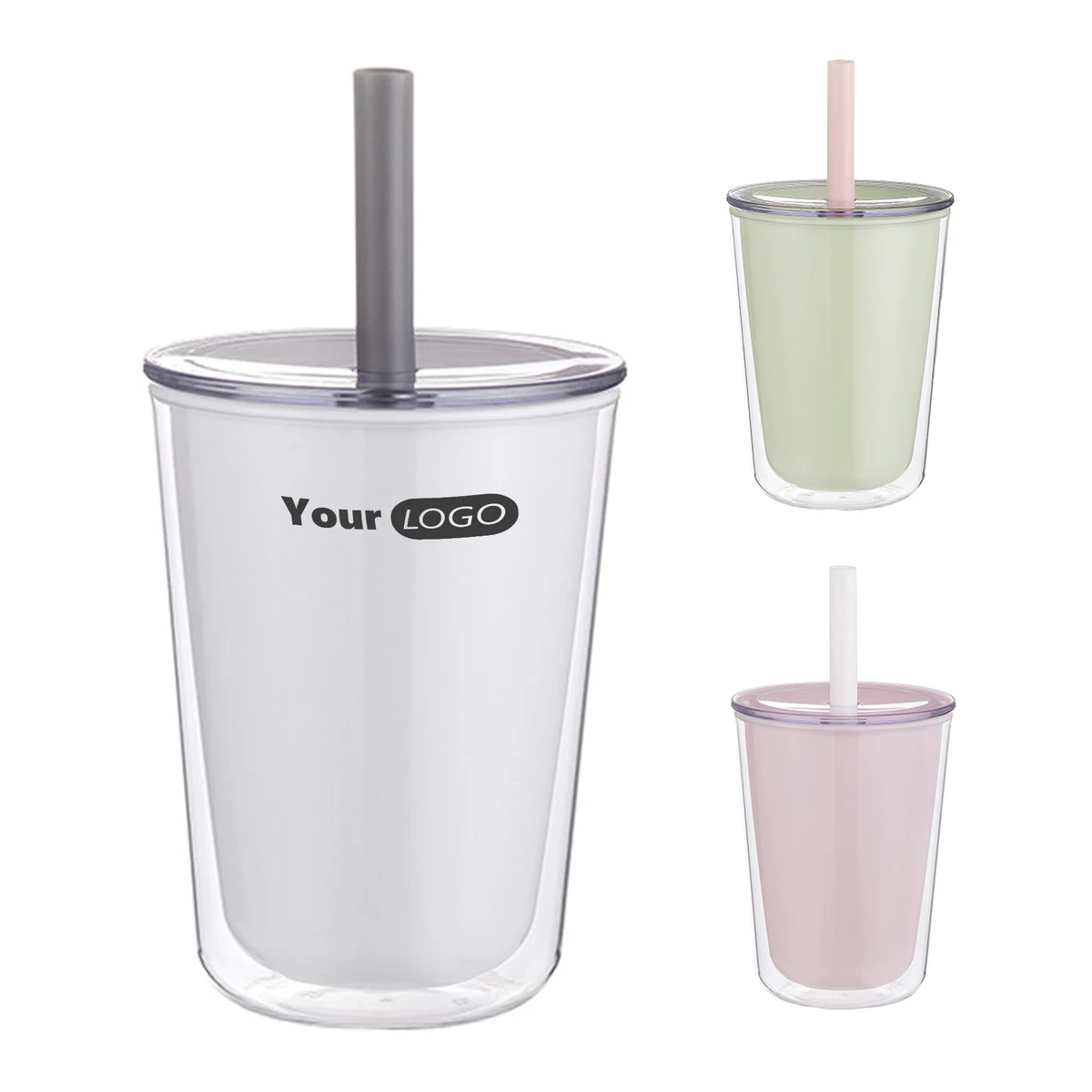 Plastic Summer Portable Large Capacity Straw Cup 1