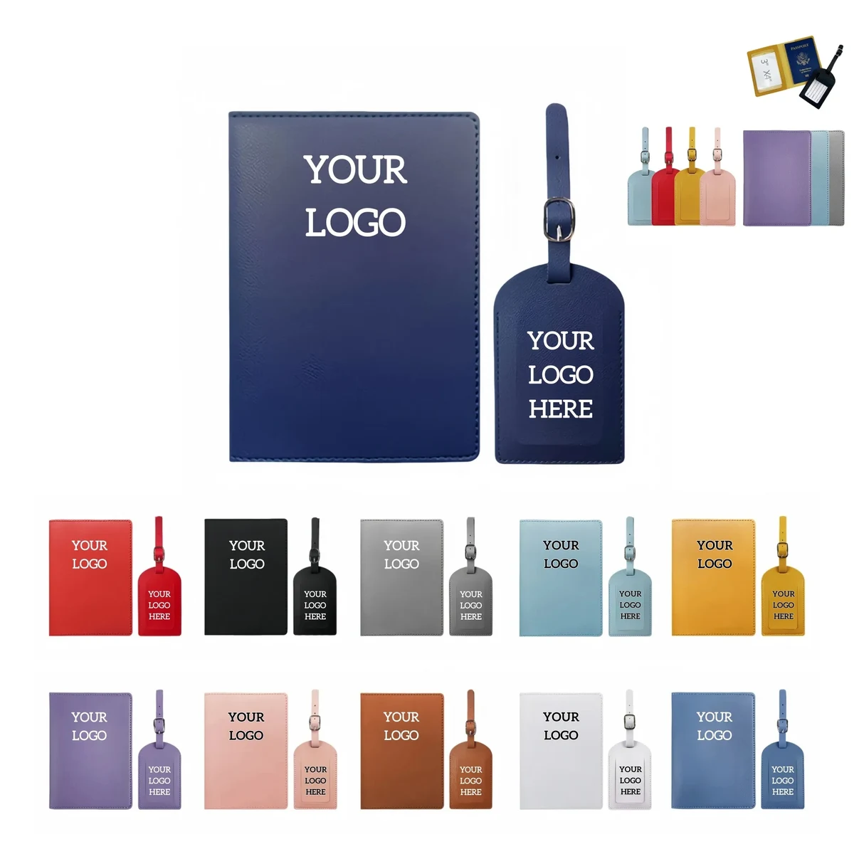 Premium PU Leather Passport Holder & Luggage Tag Set 1