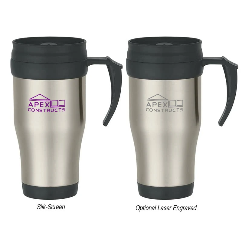 16 Oz. Stainless Steel Slide Action Travel Mug 1