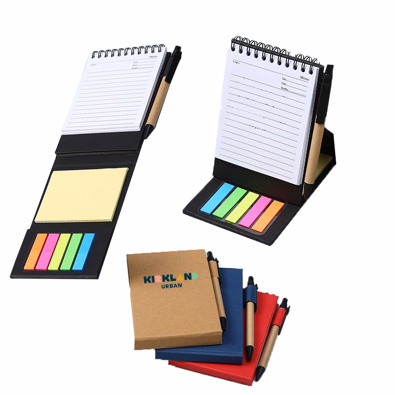 Eco Spiral Notebook w/Sticky Notes & Pens