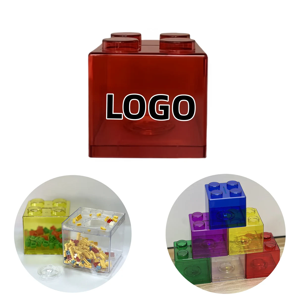 Transparent Piggy Bank Miscellaneous Building Block Jar 1
