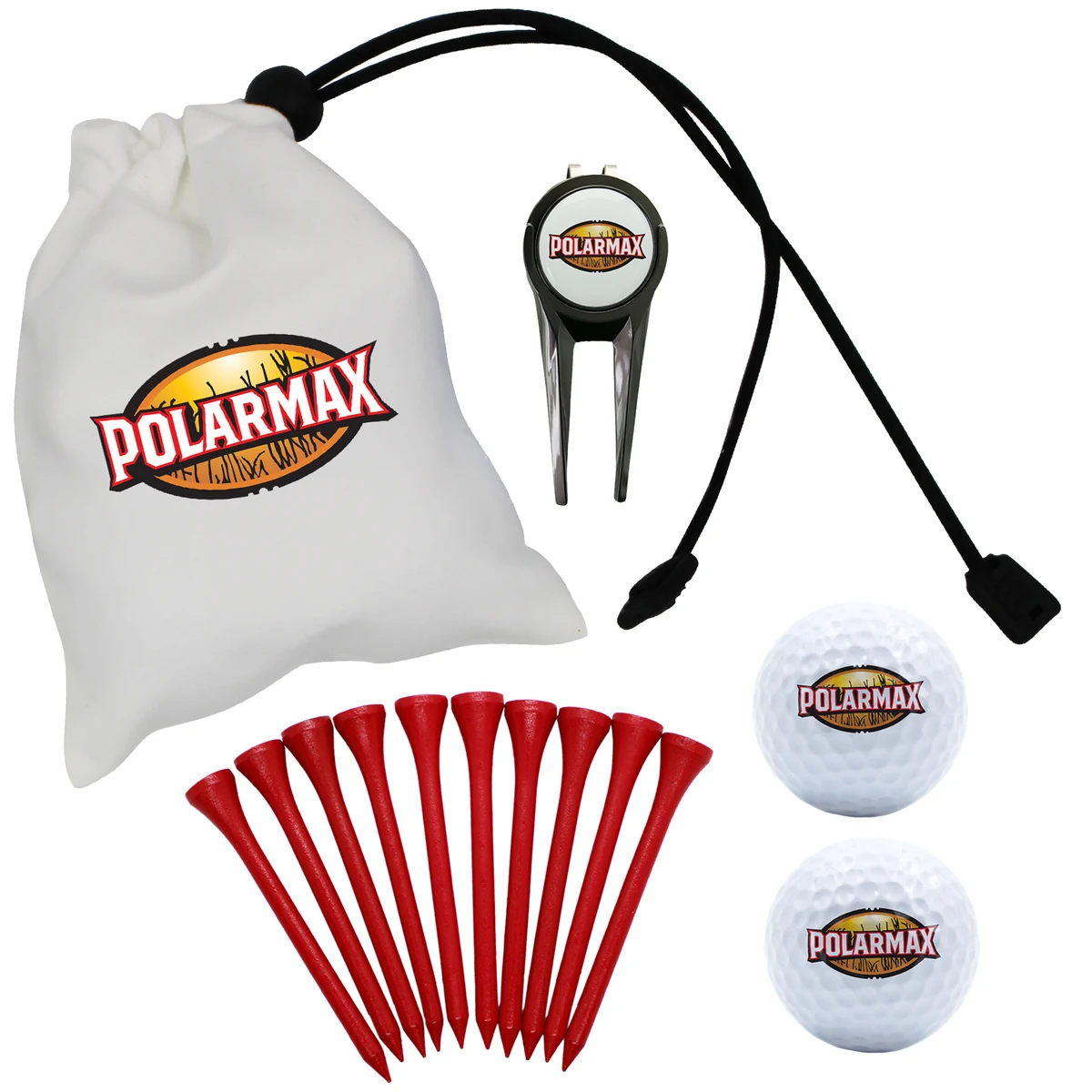 Microfiber Pouch Golf Gift Set - Golf Ball, Divot Tool & Tees 1