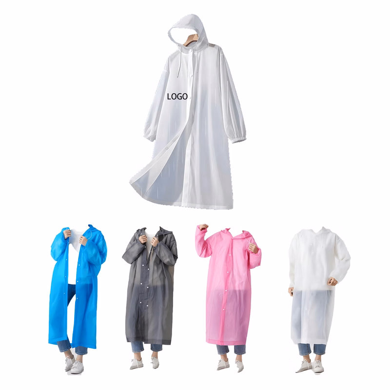 MOQ 10 Portable Disposable EVA Raincoat