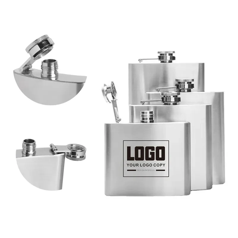 4 Oz. Stainless Steel Flask, custom water bottle with logo imprint 1