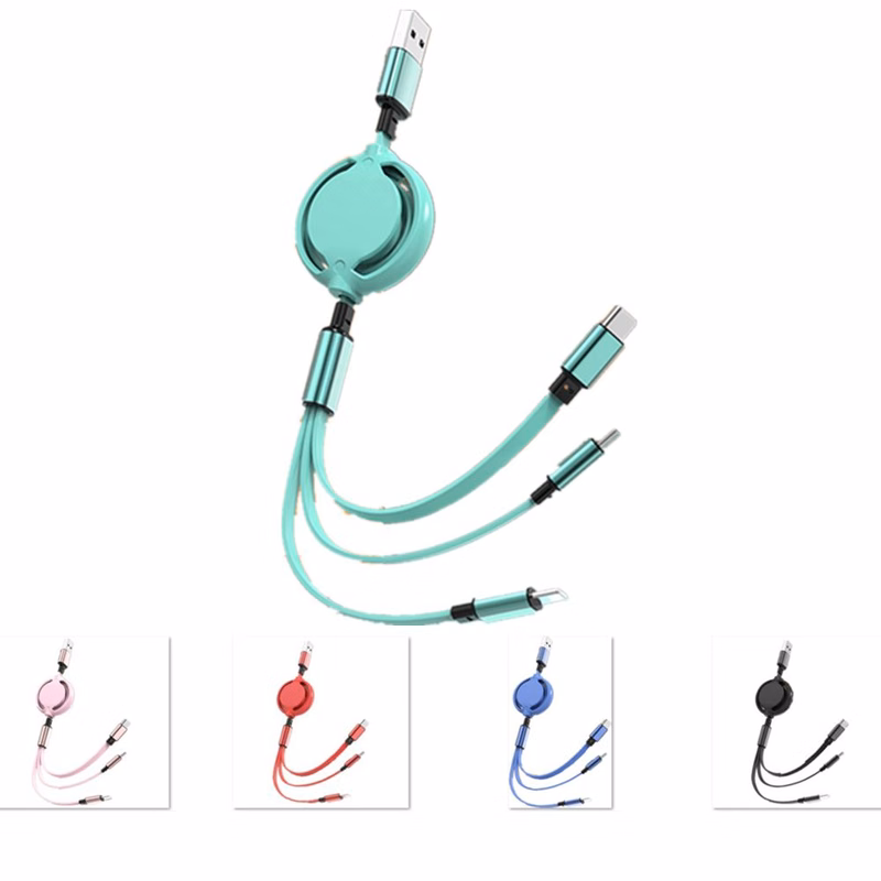 Retractable 3-in-1 USB Charging Cable