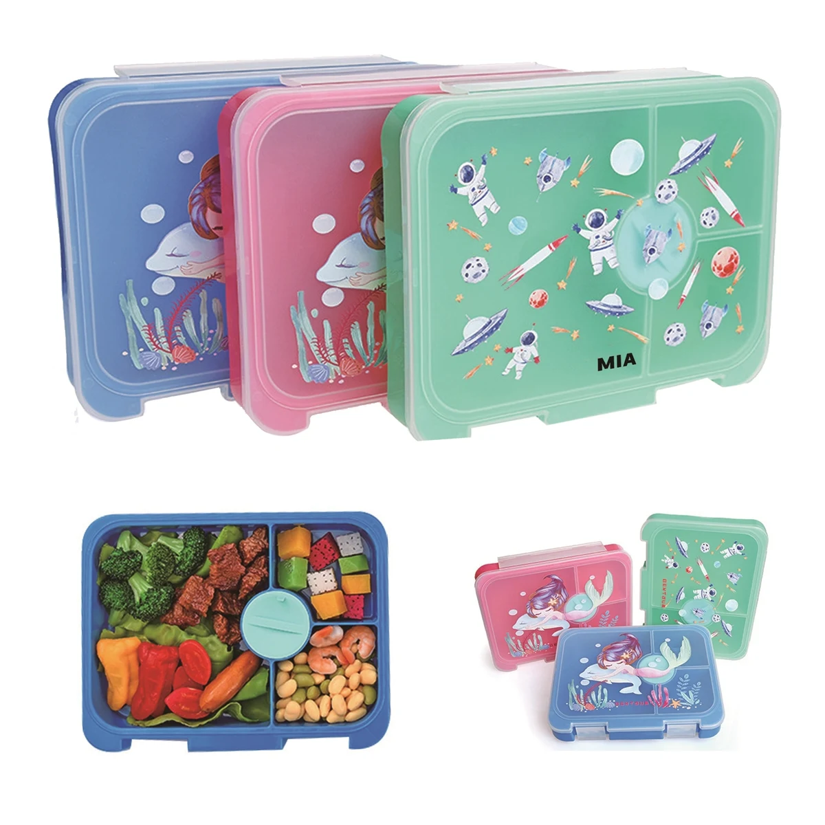 Transparent Four-Compartment Lunch Box 1