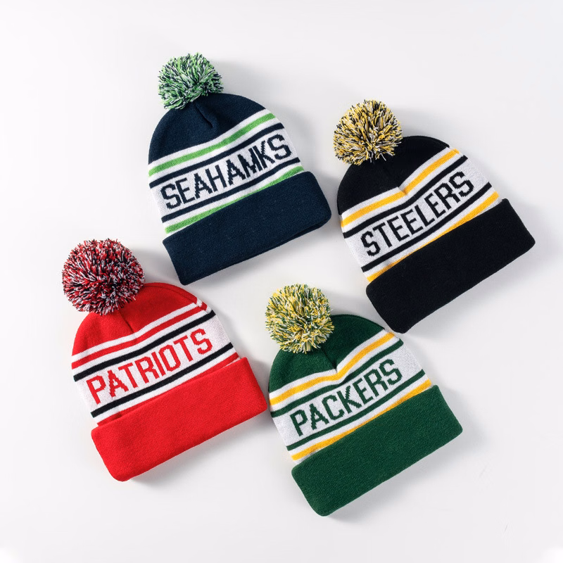 Jacquard Pom Beanie W/ Cuff