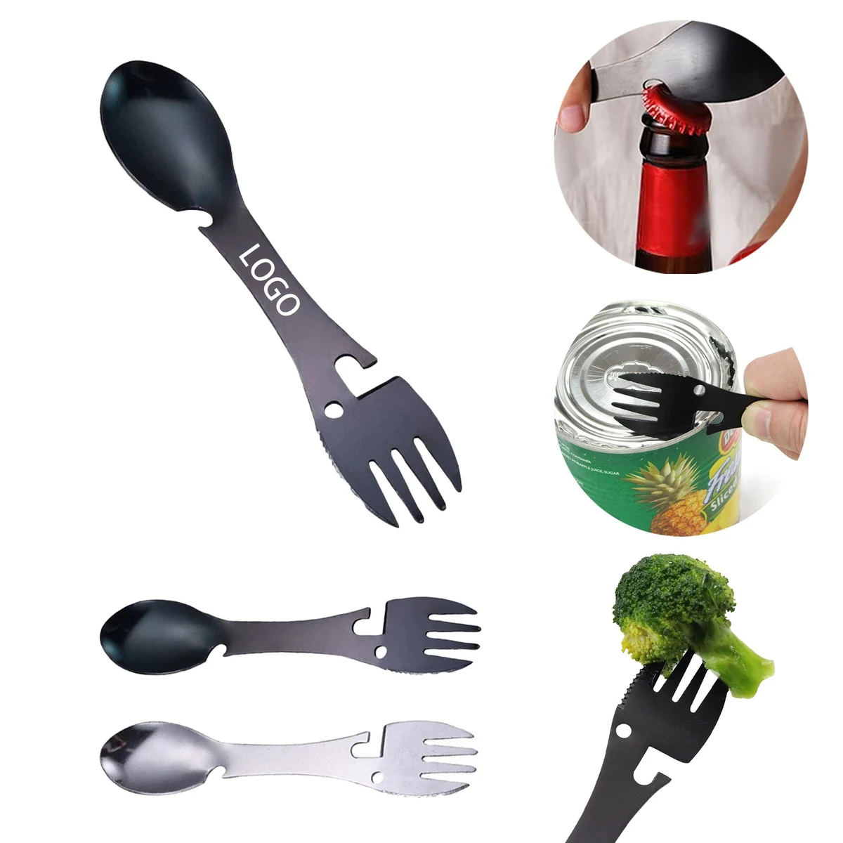 Multifunctional Cookware Spoon Fork Bottle Opener For Camping 1