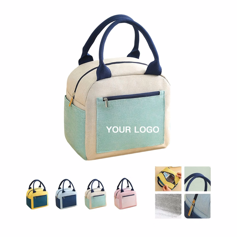 Insulated Oxford Lunch Bag with Side Mesh Pocket