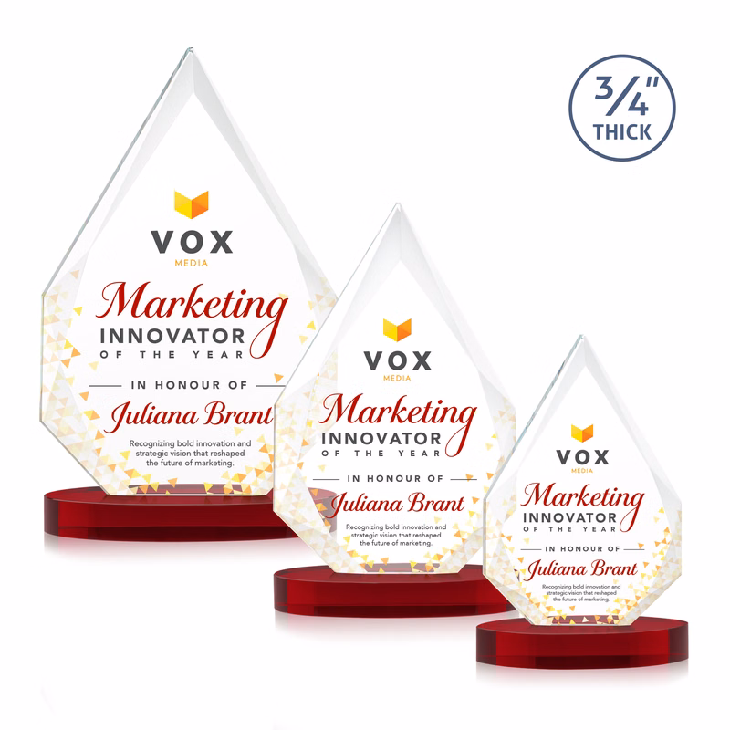 Hawthorne VividPrint™ Award on Alberton Base - Red