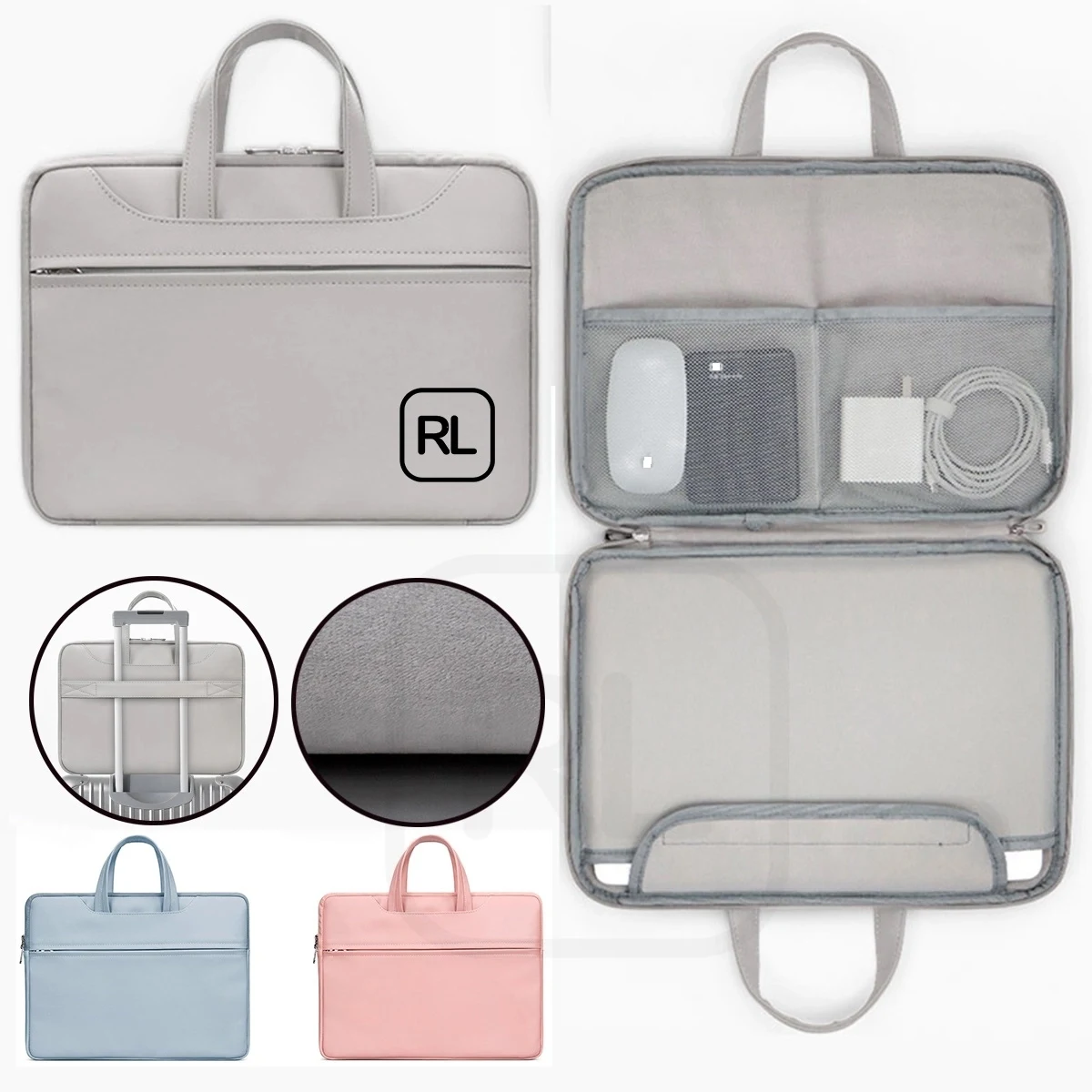 13" Freely Open Laptop PU Briefcase Bag 1