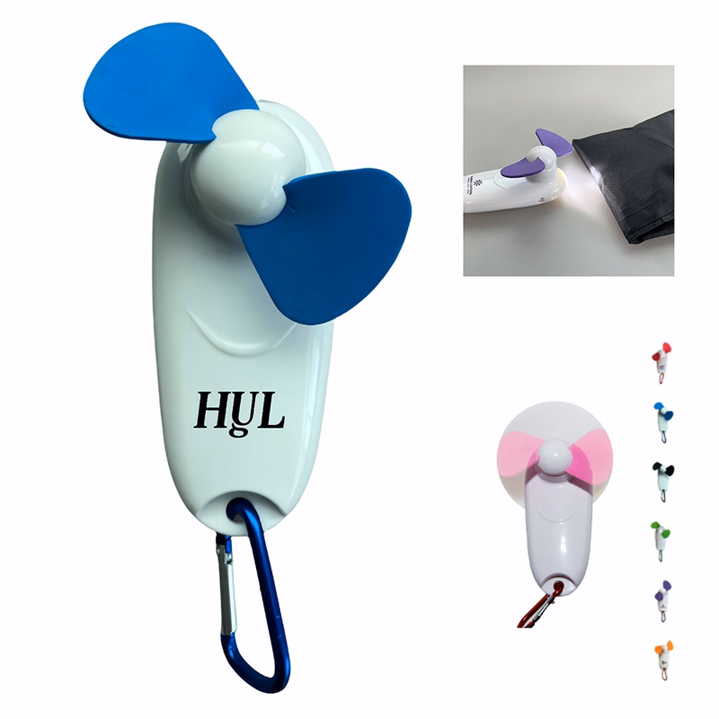 2 In l Portable Mini Led Handheld Cooling Fan With Carabiner