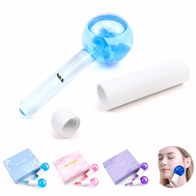 Glass Cosmetic Ball Ice Therapy Facial Massage Stick