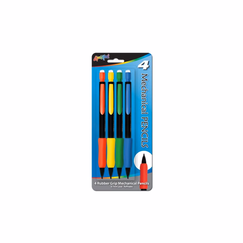 Mechanical Pencils - 4 Count 0.7mm Lead Comfort Grips
