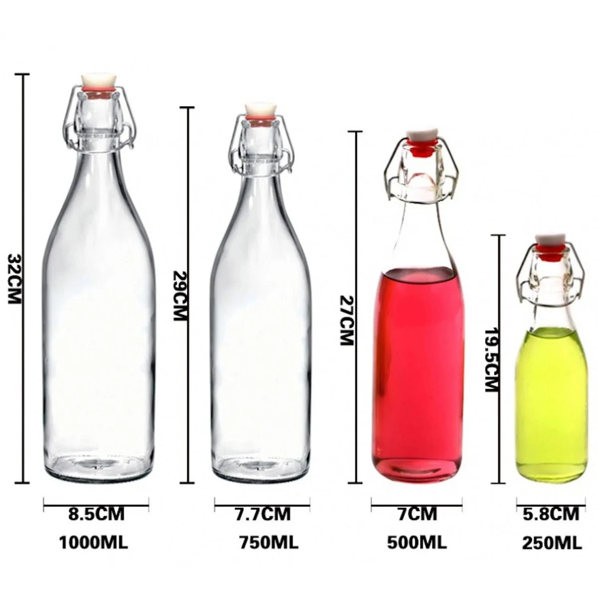 Clear Swing Top Glass Bottle 1